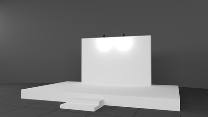 3d render banner 2x3 meters. Realistic. Backdrop. .