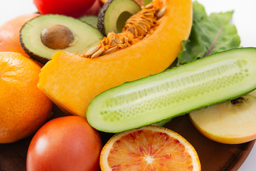 Collage of vegetables and fruits