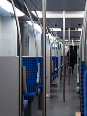 An empty subway wagon in the Hamburg City during Corona Quarantine.