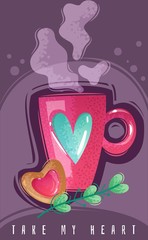 Valentines day cartoon poster