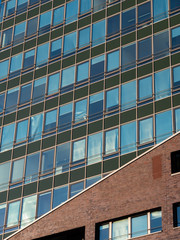 Fragment of the modern office building close up.