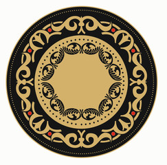 ANCIENT ROUND SYMBOL OF BAROQUE AND ARAB STYLE