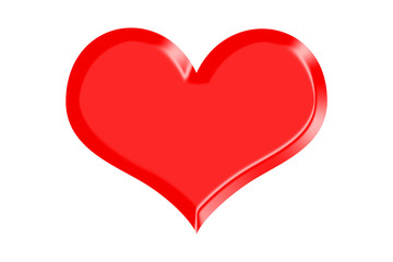 Red heart ilustration - white background