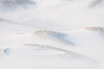 Barren snow covered landscape in Waterbury Vermont USA