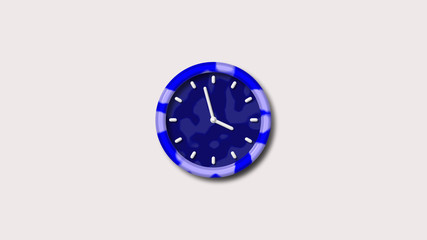 Amazing blue color 3d wall clock icon,army design 3d clock icon