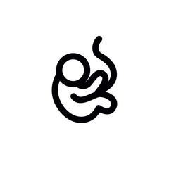 Obraz premium fetus line icon, vector illustration