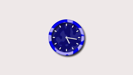 New blue clock icon,Blue army clock icon,White background 3d wall clock icon