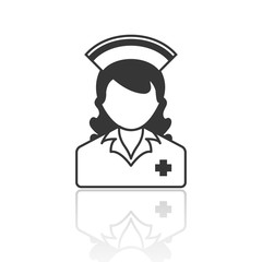 solid icons for Nurse,shadow,vector illustrations