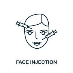 Face Injection icon from plastic surgery collection. Simple line element Face Injection symbol for templates, web design and infographics