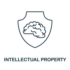 Intellectual Property icon from insurance collection. Simple line Intellectual Property icon for templates, web design and infographics