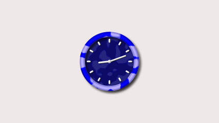 New blue clock icon,Blue army clock icon,White background 3d wall clock icon