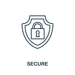 Secure icon from insurance collection. Simple line Secure icon for templates, web design and infographics