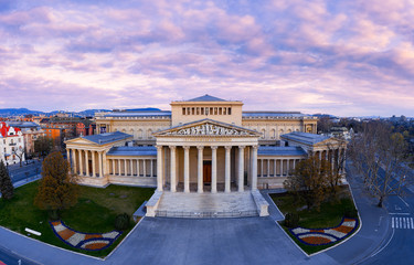Europe Hungary Budapest Museum of fine arts. Next to Heroes square and city park of Budapest. exhibitions. culture. Empty. covid-19 - obrazy, fototapety, plakaty