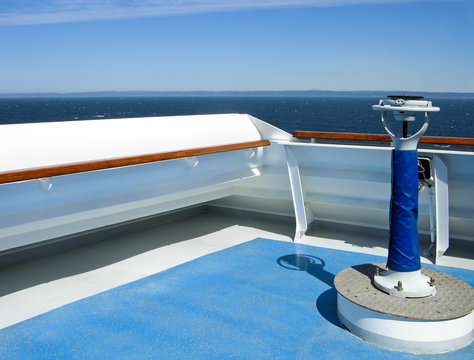 Compass on the outer deck of a ship