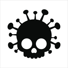 Skull shape Covid-19 coronavirus. Vector illustration on white background