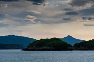 View of Geographic Harbor in Katmai, Alaska on a summer day