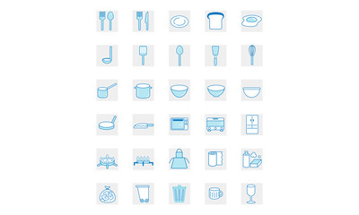 kitchen tools icon set