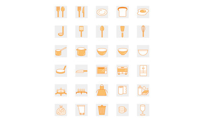 kitchen tools icon set 