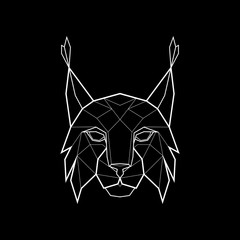 Polygonal abstract head of a lynx. Logo of the lynx. Vector illustration © lenok5
