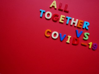 layout of colored letters on the topic of coronavirus- covid-19