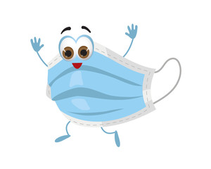 Funny medical mask, modern flat vector illustration