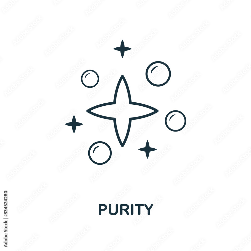Poster purity icon. line style element from hygiene collection. thin purity icon for web design and infogra