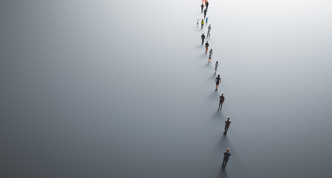 People social distancing because of coronavirus - concept