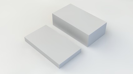3d rendering, 3d illustration. Illustration of a business card on a light background.