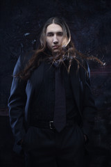 Fototapeta premium fashion man with long hair