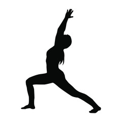 Fototapeta na wymiar World yoga day, yoga posture, black silhouette in the human body, vector image - vector
