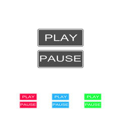Play and pause button icon flat.
