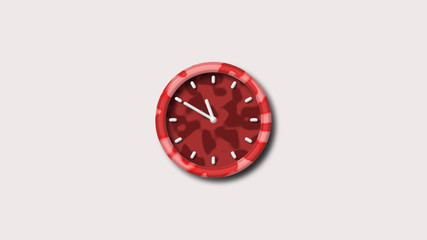 Army red color clock icon,Army red 3d wall clock icon,clock icon