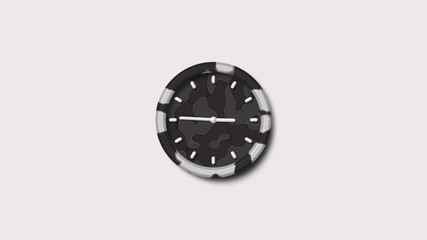 Gray army design clock icon,white background 3d clock icon,clock icon