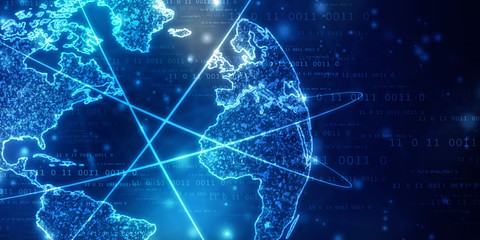 2d illustration world map abstract background