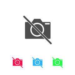 No photo camera icon flat.