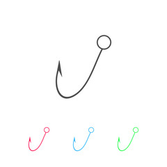 Fishing hook icon flat.