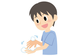 男性の手洗い　手の甲