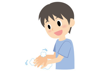 男性の手洗い　指の間