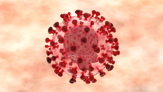 Artistic 3D animation of the coronavirus