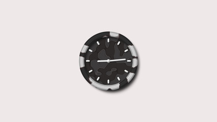 Amazing army gray color 3d wall clock icon,army clock,army gray clock icon