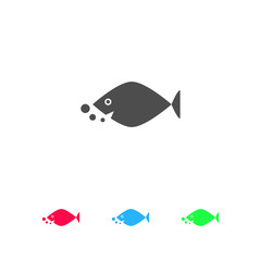 Fish icon flat.
