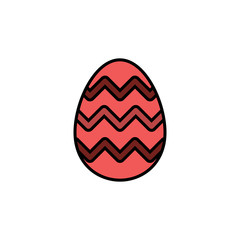 Easter egg. Filled color icon. Celebration vector illustration
