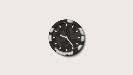 Amazing army gray color 3d wall clock icon,army clock,army gray clock icon