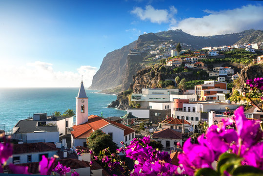 Beautiful panorama over the cityscape of Camara de Lobos
