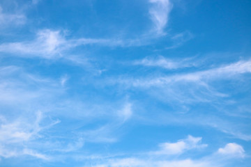Naklejka na ściany i meble Beautiful white clouds with blue sky, color shade gradient from white to blue for background