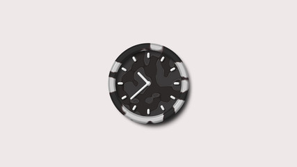 Amazing army gray color 3d wall clock icon,army clock,army gray clock icon