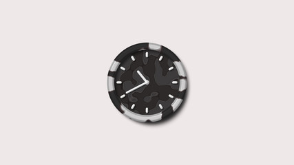 Amazing army gray color 3d wall clock icon,army clock,army gray clock icon