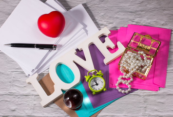 Multi-colored envelopes for letters. clerical requirements