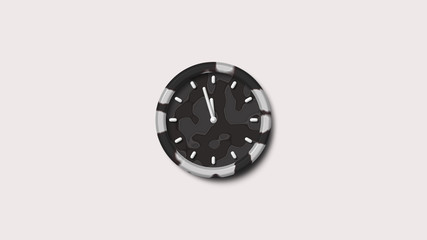 Amazing army gray color 3d wall clock icon,army clock,army gray clock icon