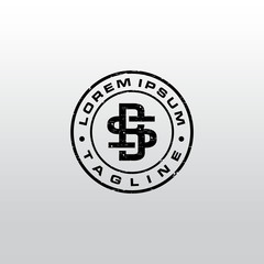 SB Letter initial logo in vintage grunge style 